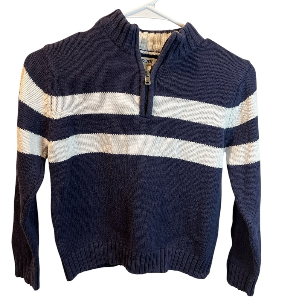 Navy and White Striped Sweater